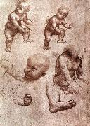 Leonardo  Da Vinci Study of a child oil painting reproduction